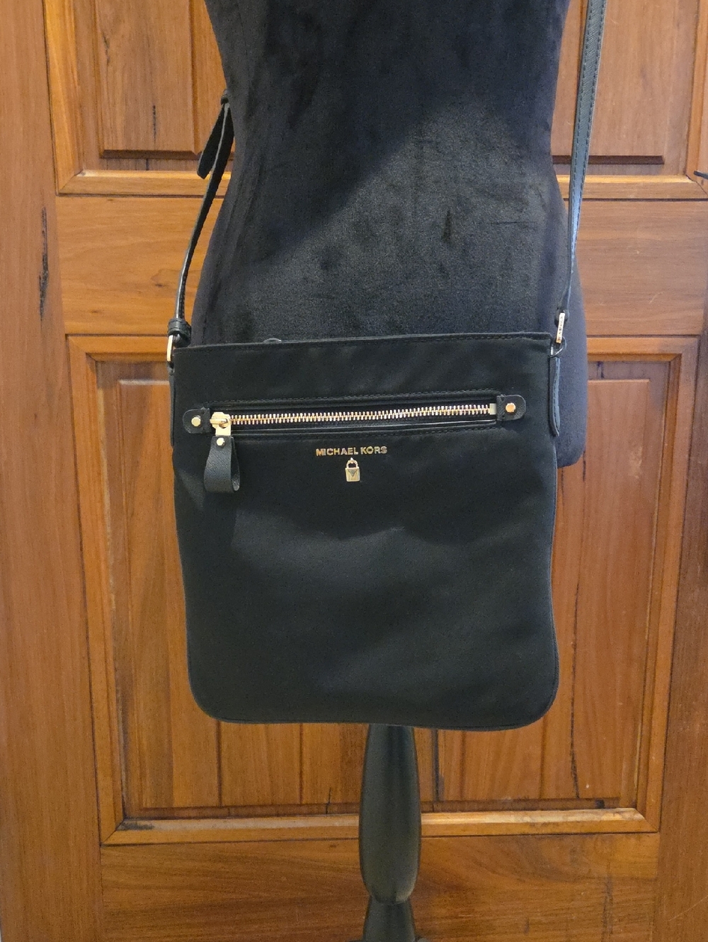 Michael Kors Black Crossbody Bag with Gold Hardware